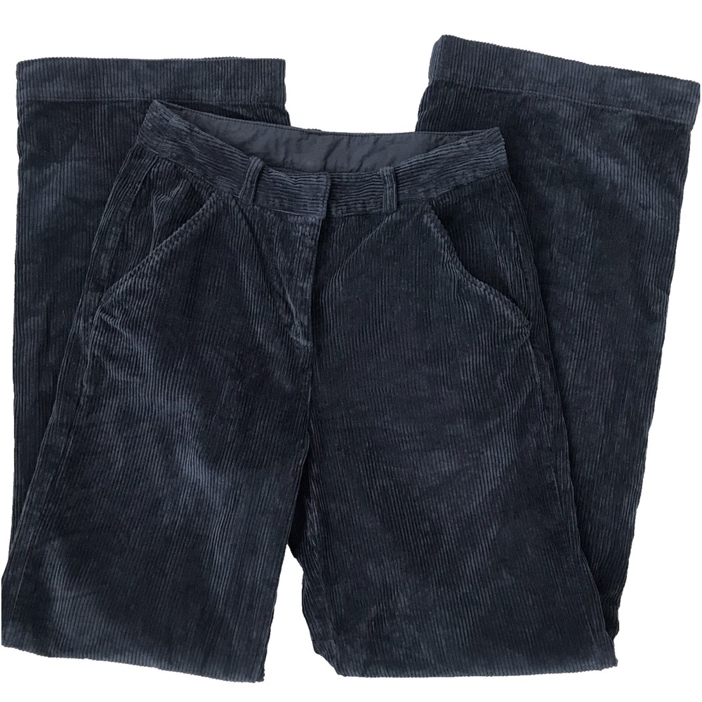 Poetry Corduroy Pants Wide Leg Trousers Blue Cotton Cord Women's 26 Academia